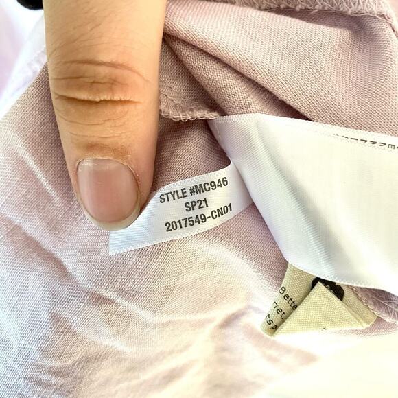 MADEWELL Embroidered Dress Popover Lagenlook Oversize Cotton Linen Pink Midi XXS - Picture 8 of 8